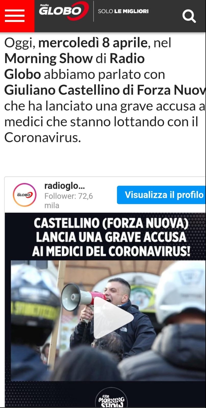 Castellino (Italia Libera - L'Italia Mensile): Era L'8 Aprile Del 2020: Avevo Ragione Io! Avevamo Ragione Noi! I Criminali Siete Voi.