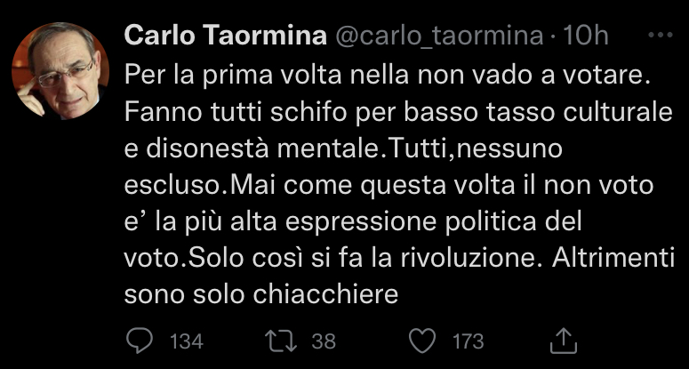 Carlo Taormina (Italia Libera): Non Votare