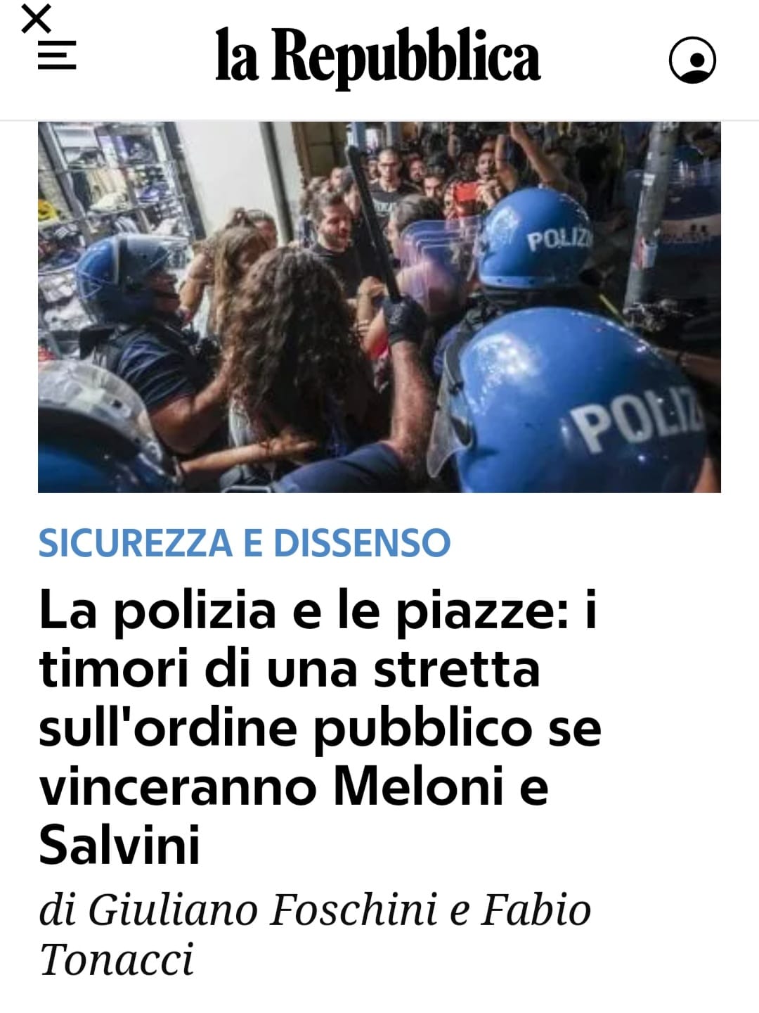 Castellino (ITALIA LIBERA): La Repubblica giornale della vergogna!