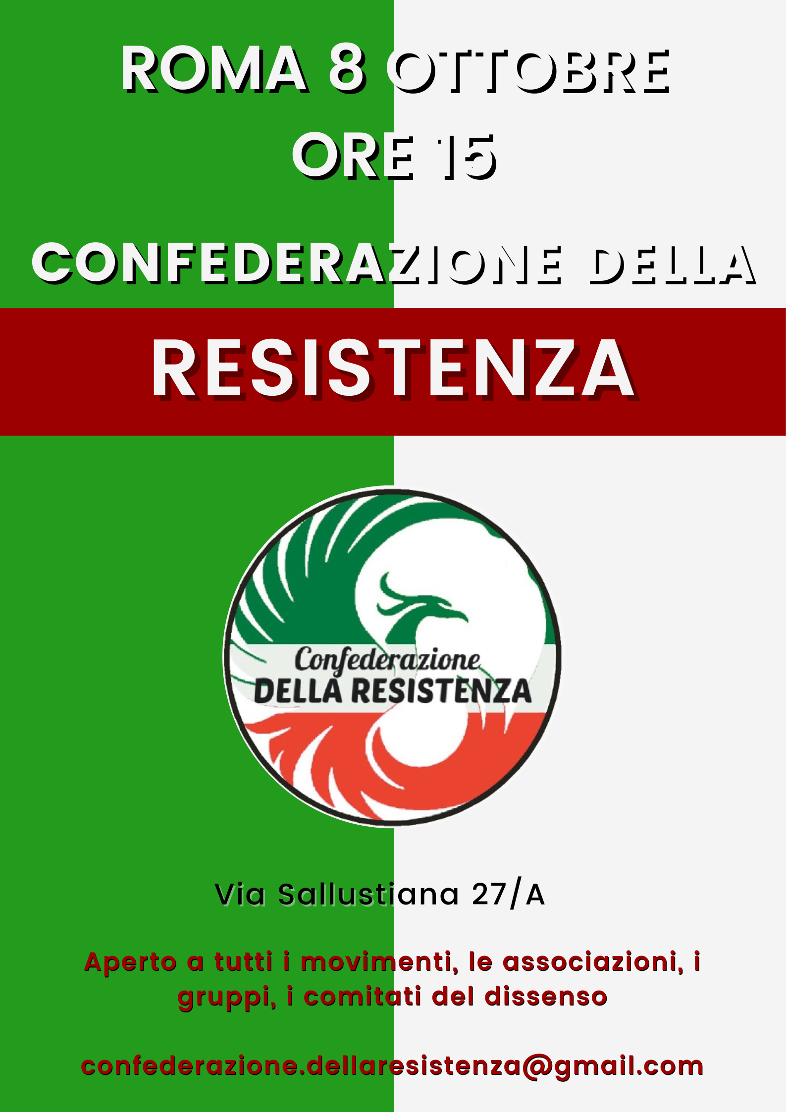 8 ottobre a Roma: per la Confederazione della Resistenza