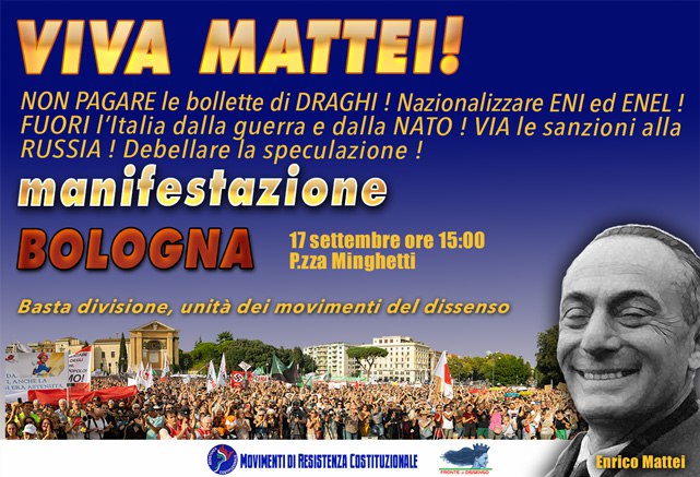 Ieri A Bologna: Viva Mattei! No Al Caro Bollette