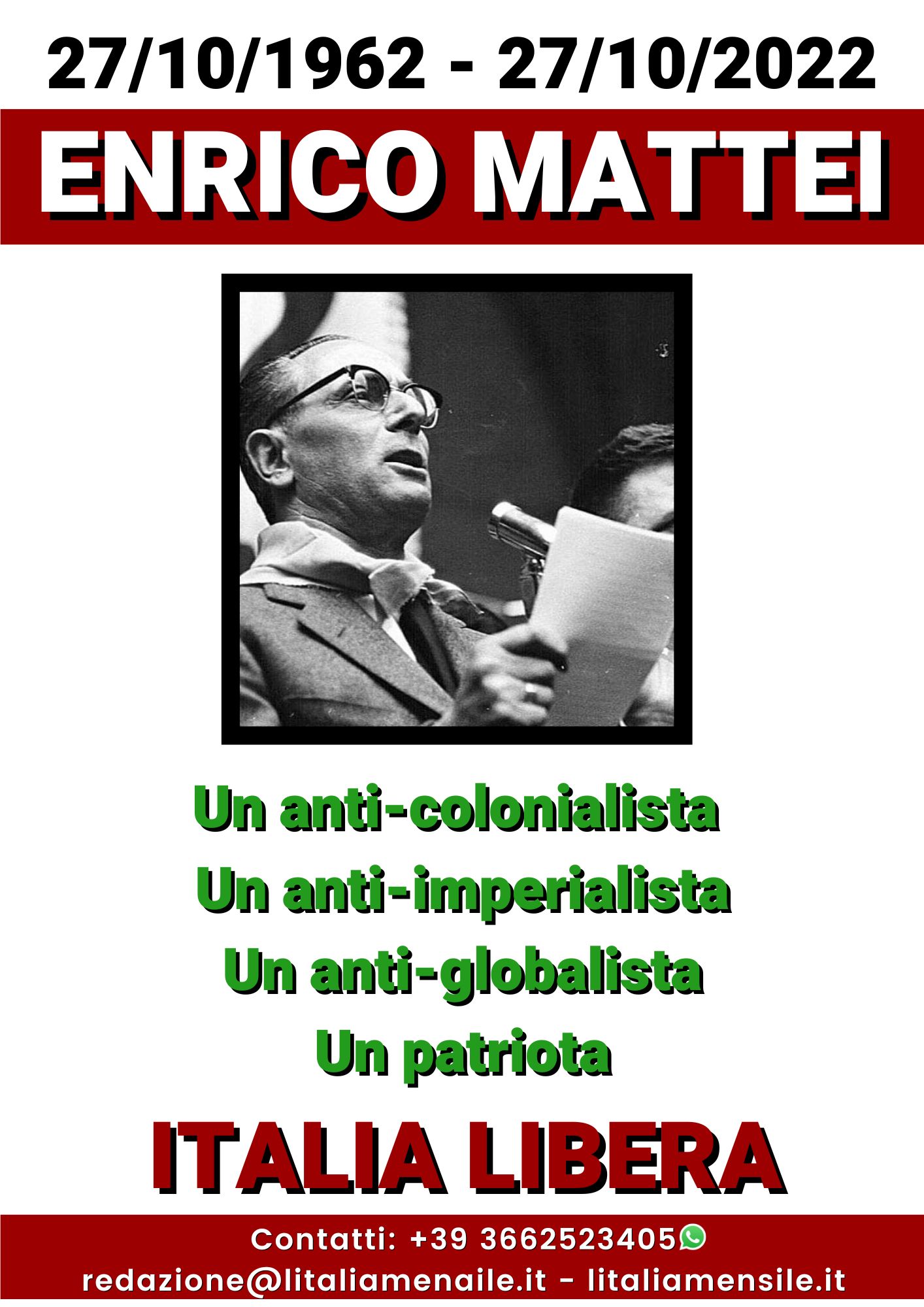 27 ottobre 1962 – Enrico Mattei