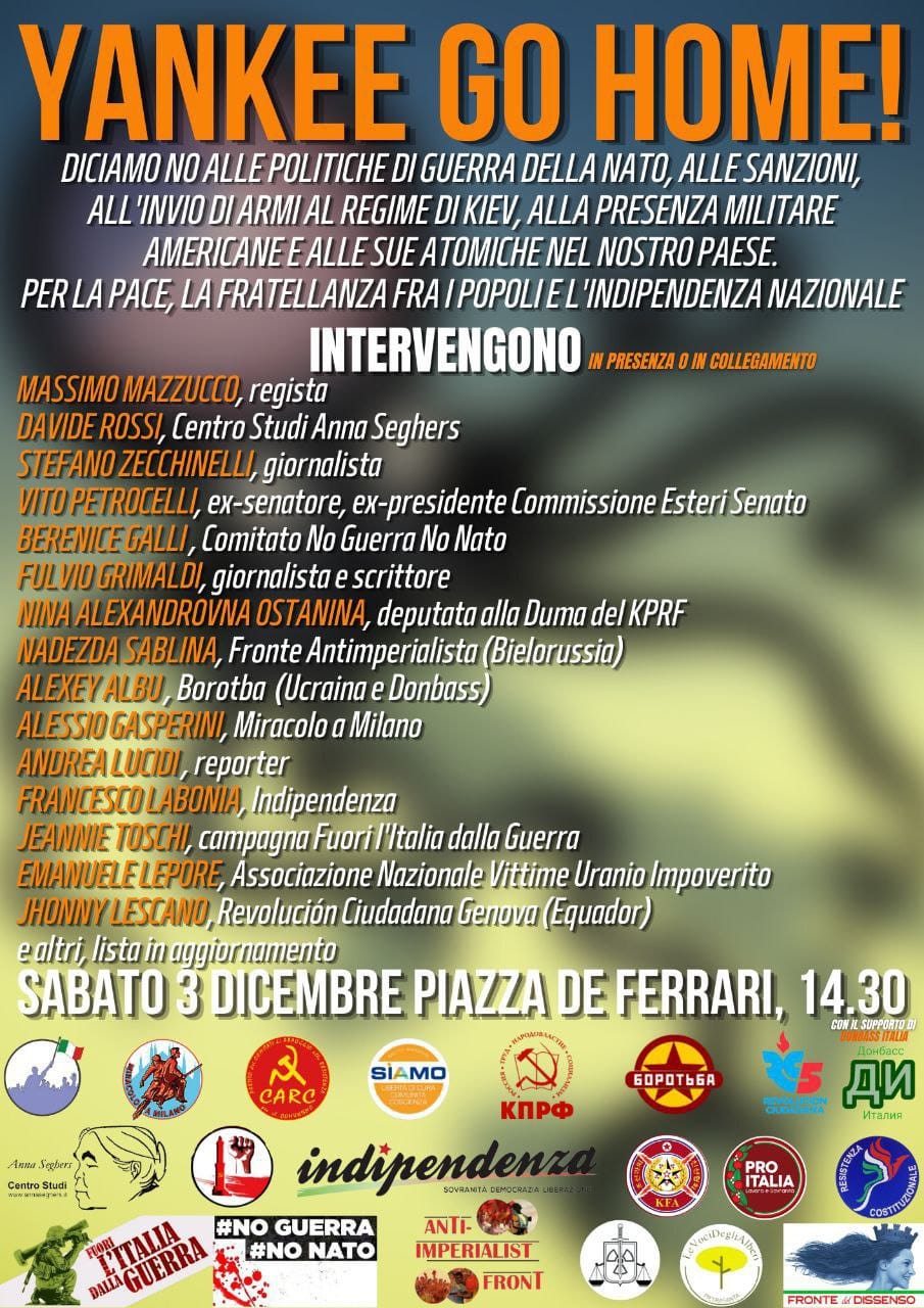 Castellino (Italia Libera): Con “Fuori l’Italia dalla guerra” contro guerra, imperialismo e capitalismo 4.0