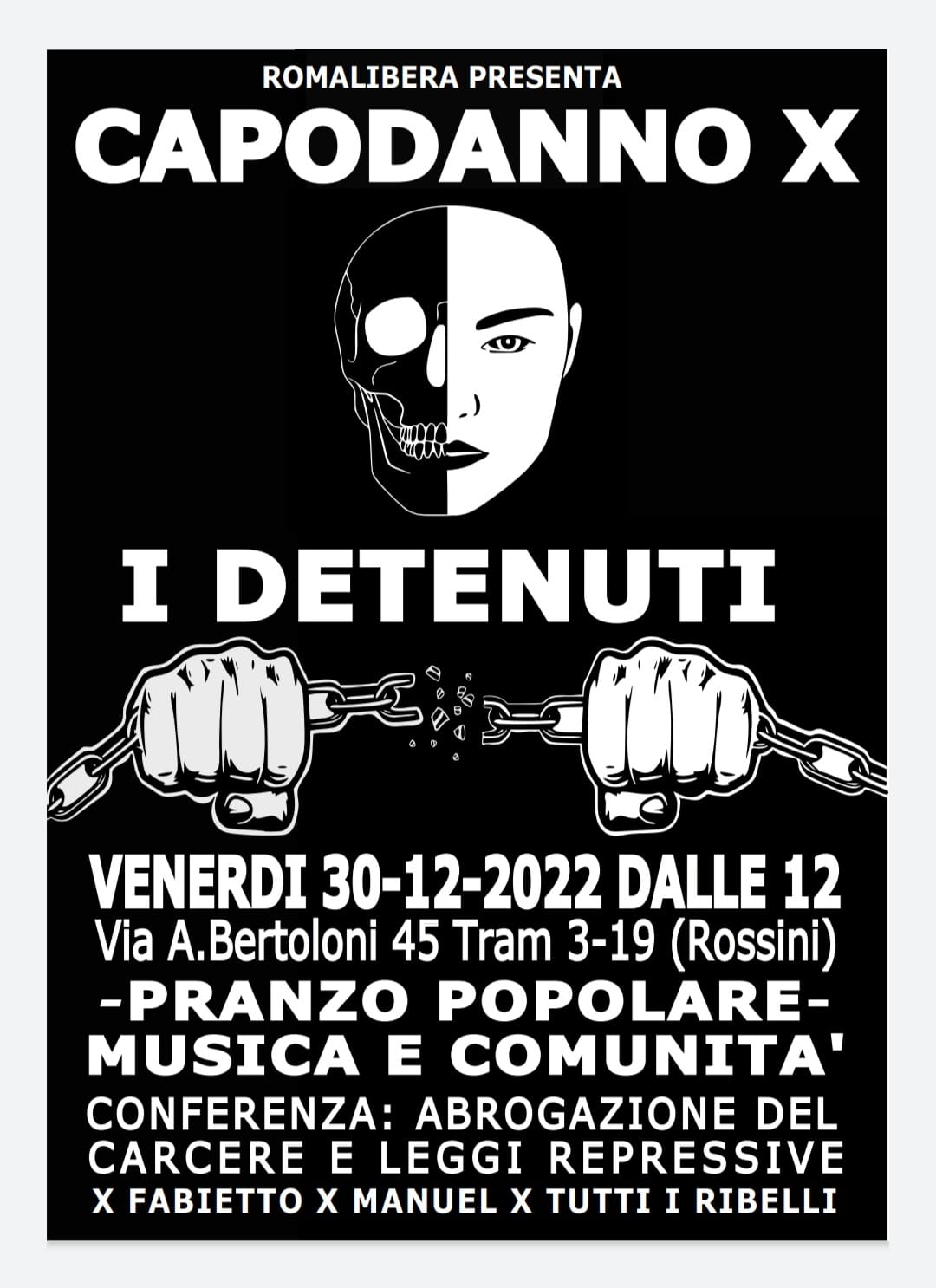 Roma, 30 Dicembre: Capodanno Per I Detenuti
