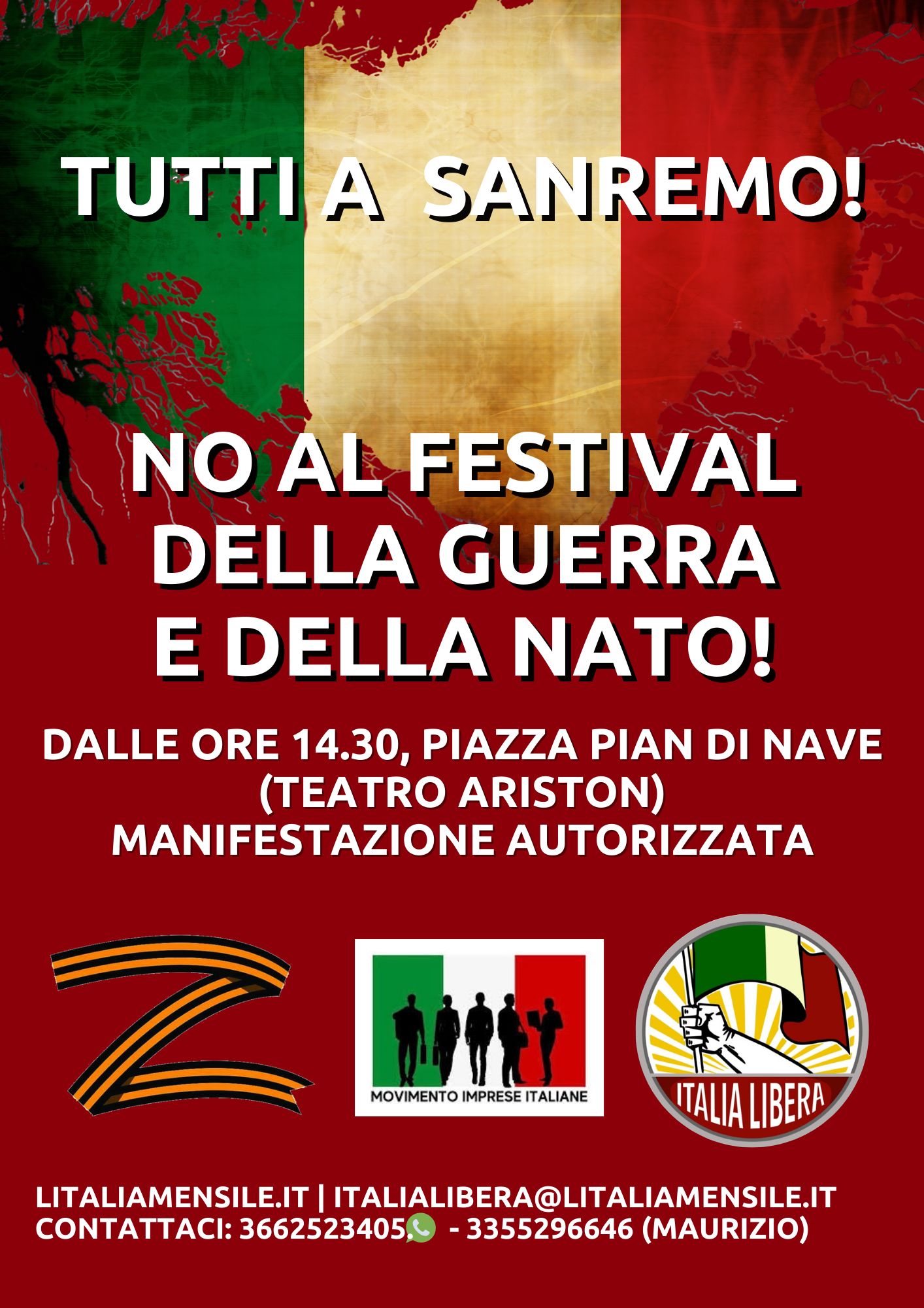 CARLA PERONI (SEGRETARIO NAZIONALE ITALIA LIBERA): SABATO SAREMO A SANREMO!
