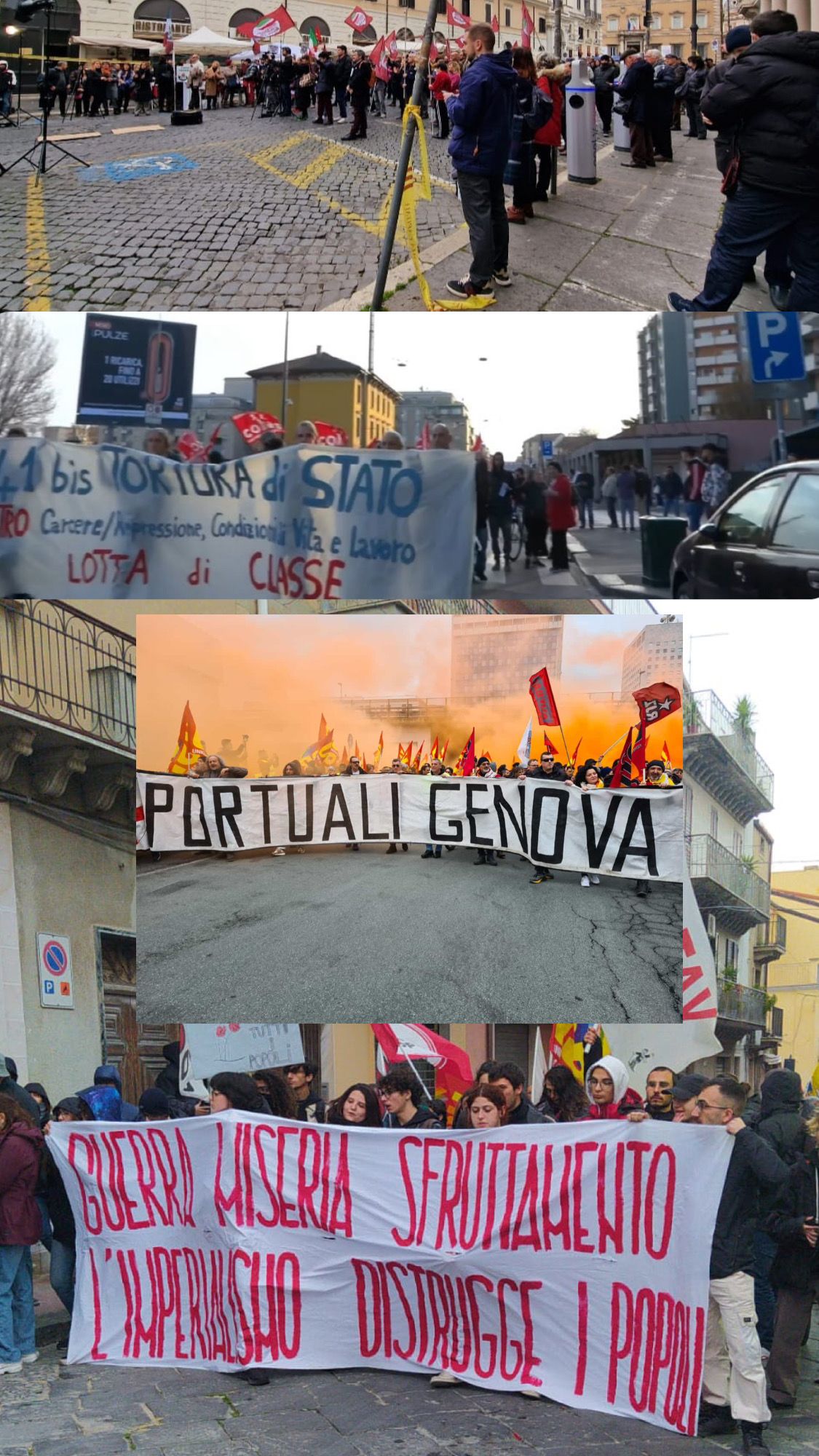 GENOVA, MILANO, ROMA E PALERMO: L'ITALIA LIBERA E POPOLARE IN MARCIA CONTRO LA GUERRA!