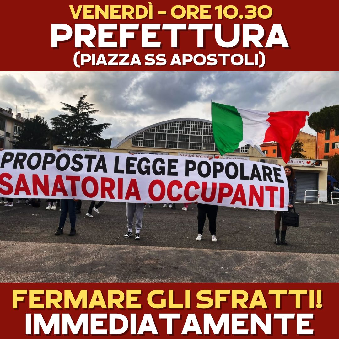 CARLA PERONI (SEGRETARIO NAZIONALE ITALIA LIBERA): VENERDÌ MATTINA MANIFESTAZIONE SOTTO LA PREFETTURA PER CHIEDERE STOP AGLI SFRATTI