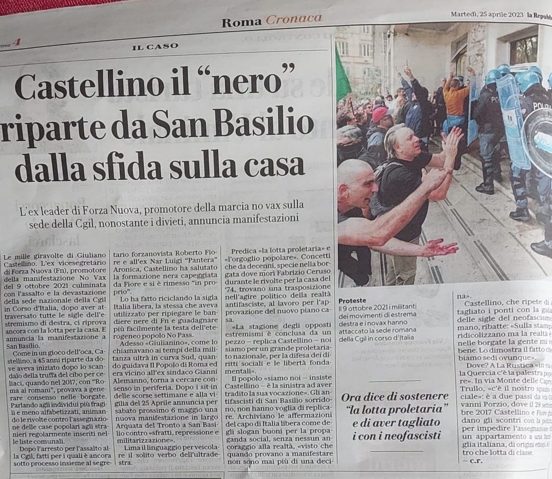 ITALIA LIBERA: REPUBBLICA E IL METODO "SBATTI IL “NERO” IN PRIMA PAGINA"