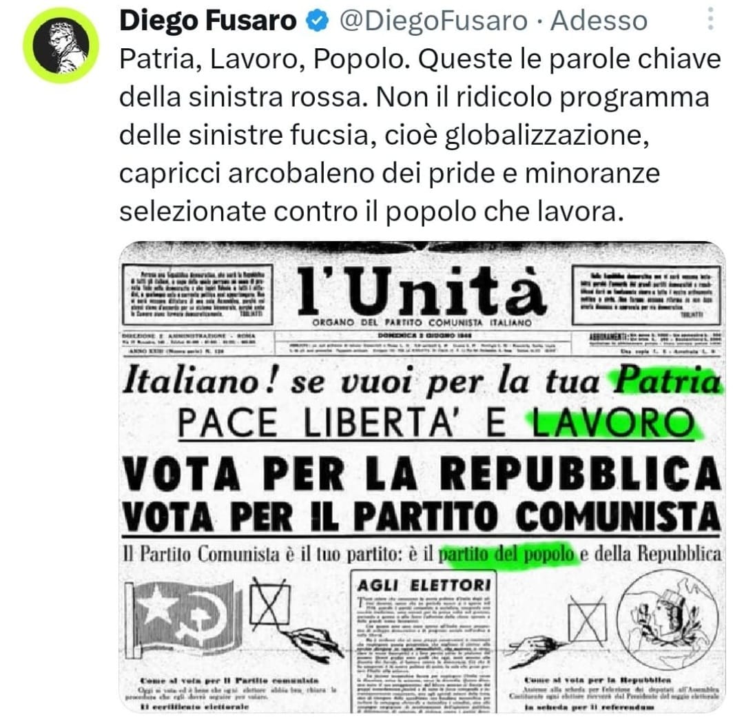 Diego Fusaro: Patria, Lavoro e Popolo!